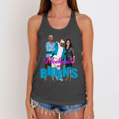 Weekend At Bidens Women's Knotted Racerback Tank