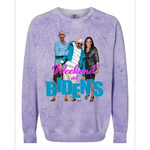 Weekend At Bidens Funny Colorblast Crewneck Sweatshirt