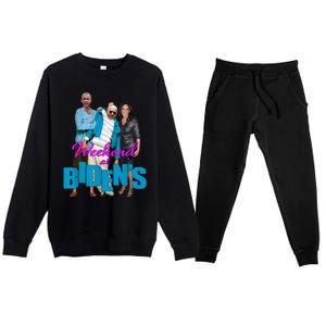 Weekend At Bidens Funny Premium Crewneck Sweatsuit Set