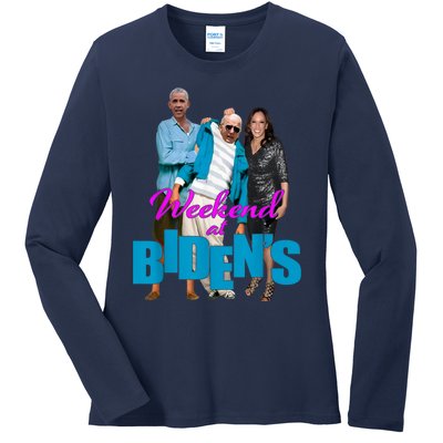 Weekend At Bidens Funny Ladies Long Sleeve Shirt