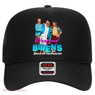 Weekend At Biden's High Crown Mesh Back Trucker Hat