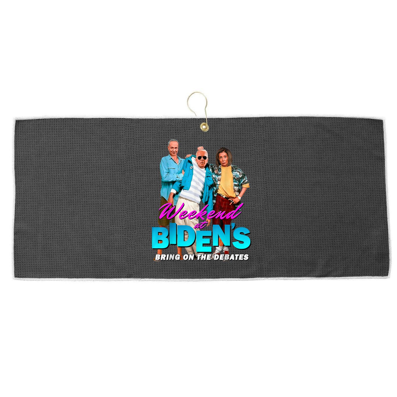 Weekend At Biden's Large Microfiber Waffle Golf Towel