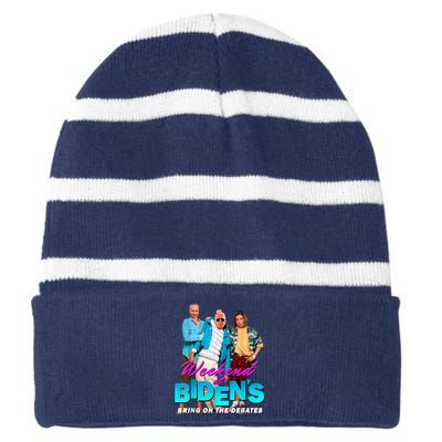 Weekend At Biden's Striped Beanie with Solid Band