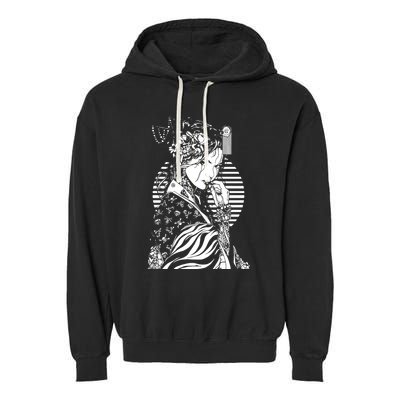 With A Beautiful Japanese Girl Symbol Of Japan Garment-Dyed Fleece Hoodie
