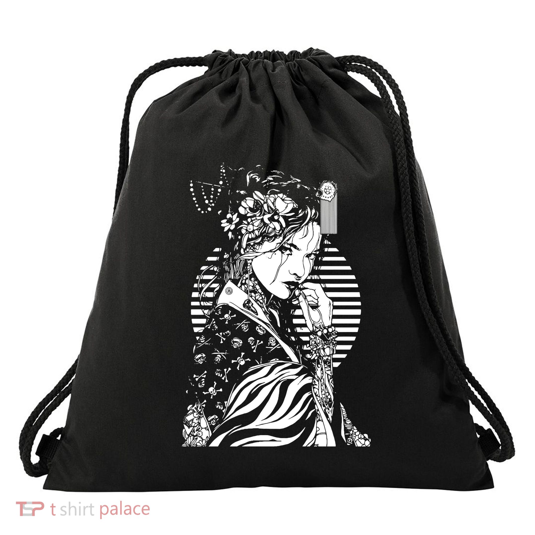 With A Beautiful Japanese Girl Symbol Of Japan Drawstring Bag