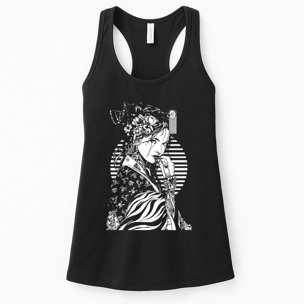 With A Beautiful Japanese Girl Symbol Of Japan Womens Tank Top