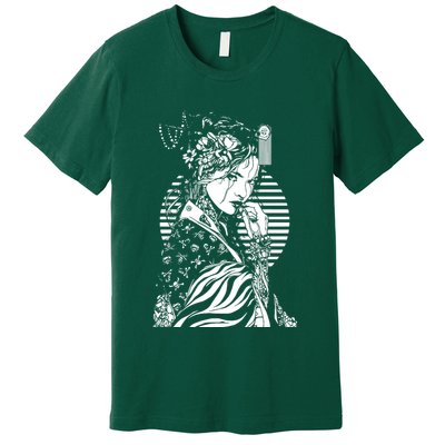 With A Beautiful Japanese Girl Symbol Of Japan Premium T-Shirt