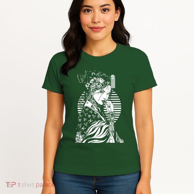With A Beautiful Japanese Girl Symbol Of Japan Womens T-Shirt