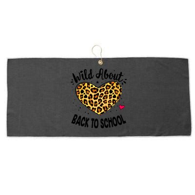 Wild About Back To School Leopard Squad Kindergarten Pregreat Giftk Gift Large Microfiber Waffle Golf Towel