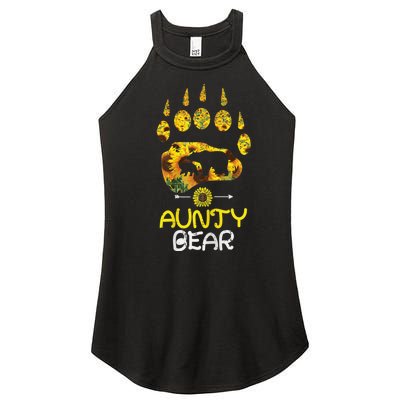 Wo Aunty Bear Paw Sunflower Floral Mother Day Aunt Auntie Wo Women’s Perfect Tri Rocker Tank