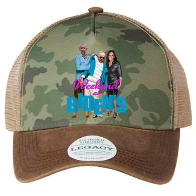 Weekend At BidenS Funny Legacy Tie Dye Trucker Hat