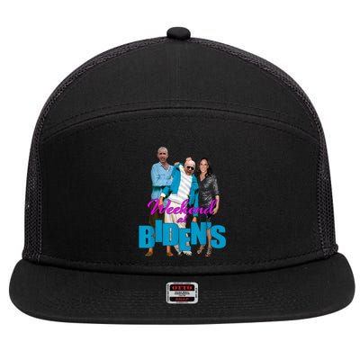 Weekend At BidenS Funny 7 Panel Mesh Trucker Snapback Hat