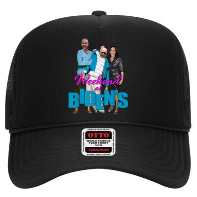 Weekend At BidenS Funny High Crown Mesh Back Trucker Hat