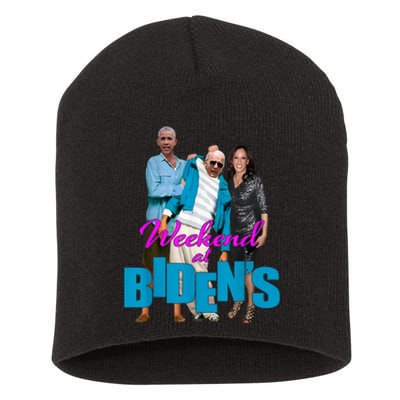 Weekend At BidenS Funny Short Acrylic Beanie