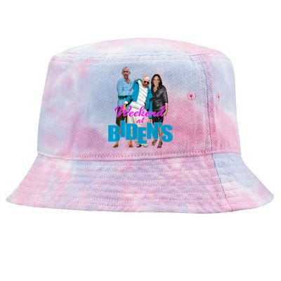 Weekend At BidenS Funny Tie-Dyed Bucket Hat