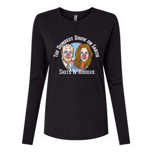 Weekend At Bidens Circus Trump Trump In Trump Time Womens Cotton Relaxed Long Sleeve T-Shirt