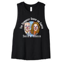 Weekend At Bidens Circus Trump Trump In Trump Time Women's Racerback Cropped Tank