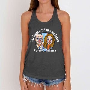 Weekend At Bidens Circus Trump Trump In Trump Time Women's Knotted Racerback Tank