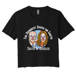 Weekend At Bidens Circus Trump Trump In Trump Time Women's Crop Top Tee