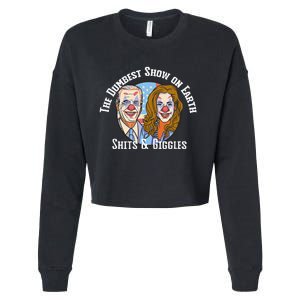 Weekend At Bidens Circus Trump Trump In Trump Time Cropped Pullover Crew