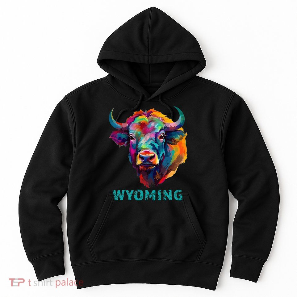 Wyoming American Bison Lover Buffalo For Men Women Souvenir Hoodie