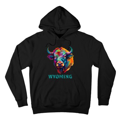 Wyoming American Bison Lover Buffalo For Men Women Souvenir Hoodie