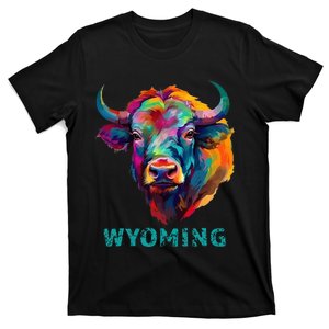 Wyoming American Bison Lover Buffalo For Men Women Souvenir T-Shirt