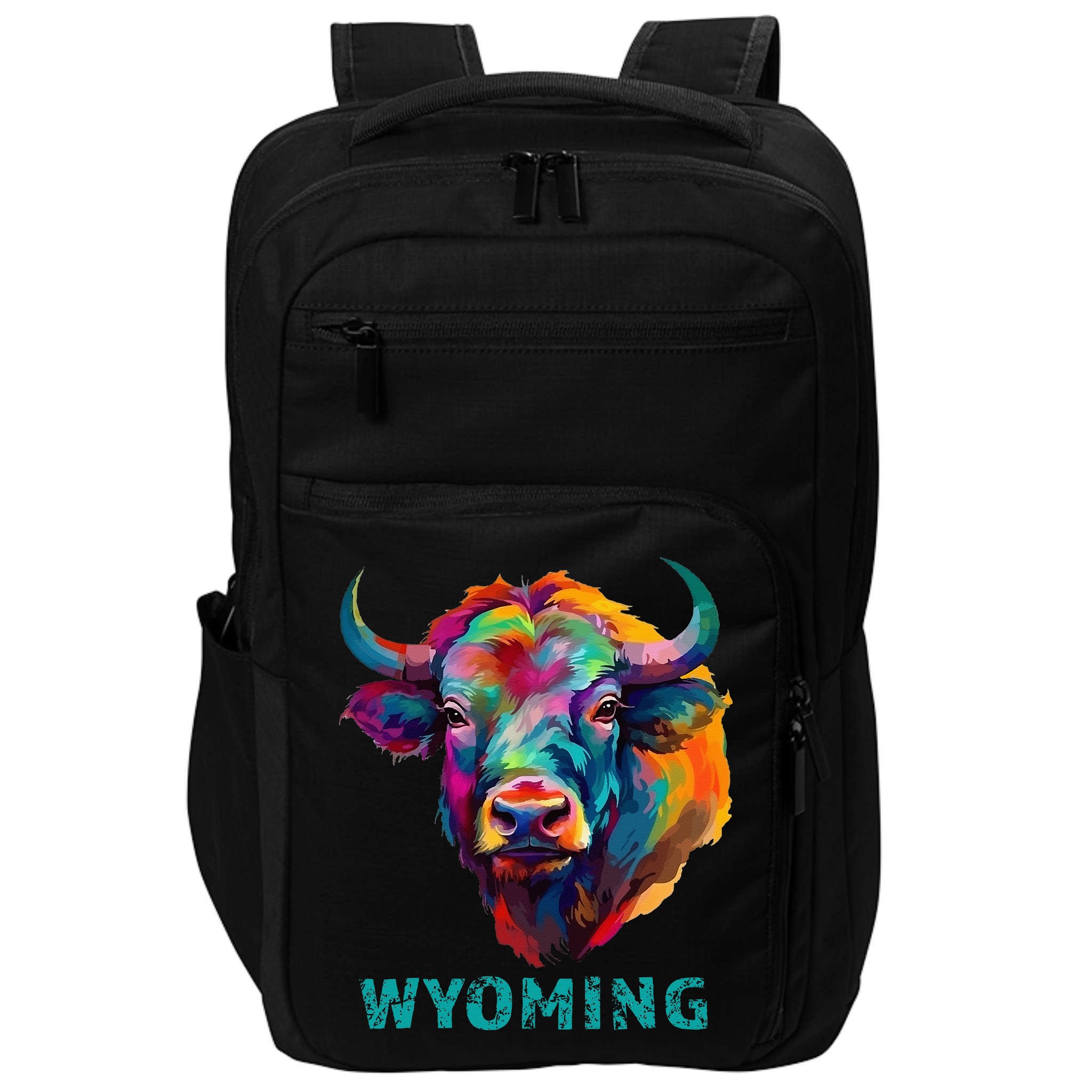 Wyoming American Bison Lover Buffalo For Men Women Souvenir Impact Tech Backpack