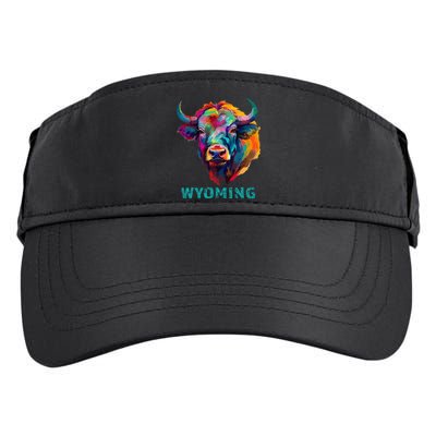 Wyoming American Bison Lover Buffalo For Men Women Souvenir Adult Drive Performance Visor