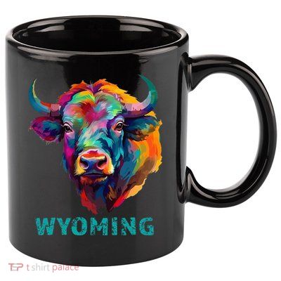 Wyoming American Bison Lover Buffalo For Men Women Souvenir 11oz C Handle Ceramic Mug