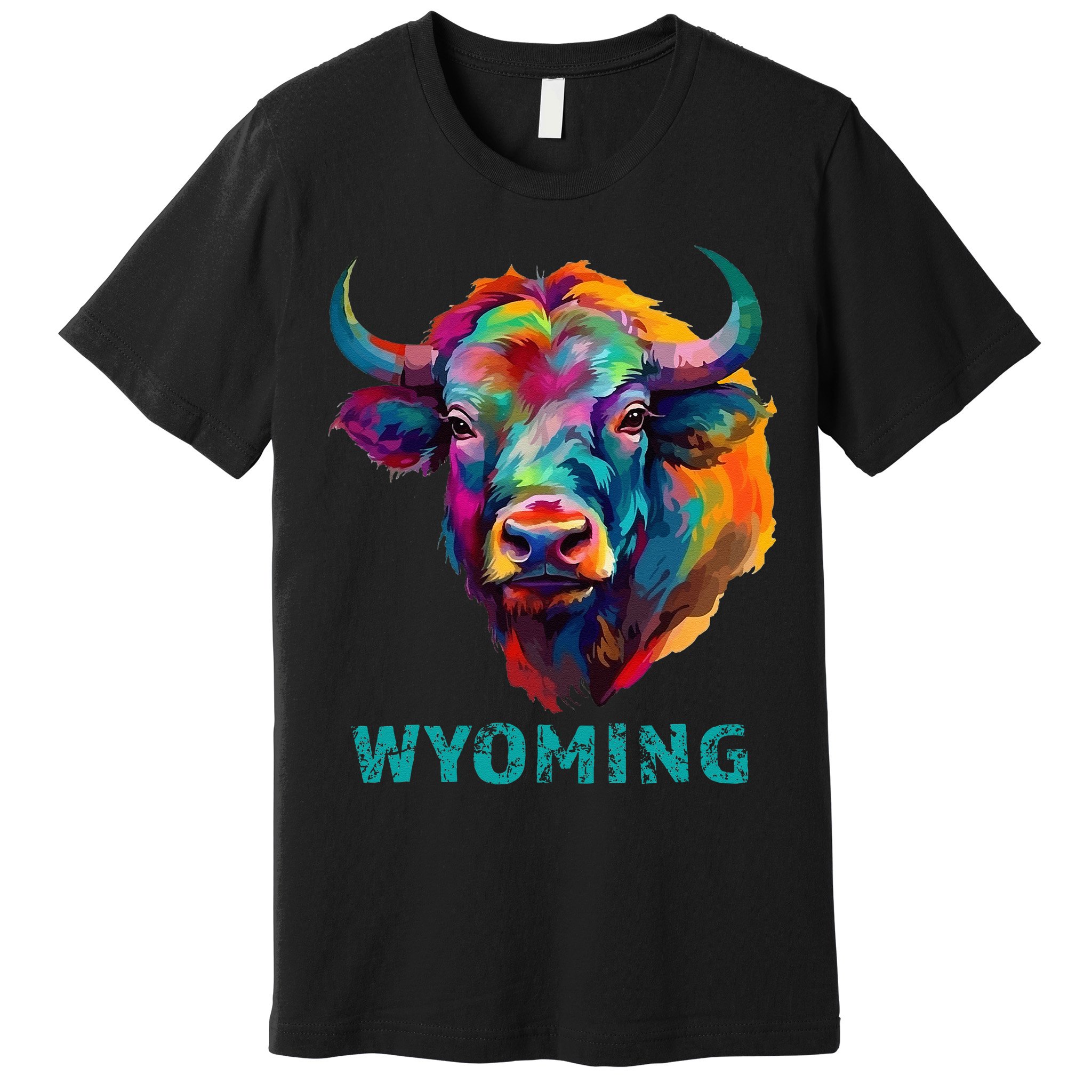 Wyoming American Bison Lover Buffalo For Men Women Souvenir Premium T-Shirt