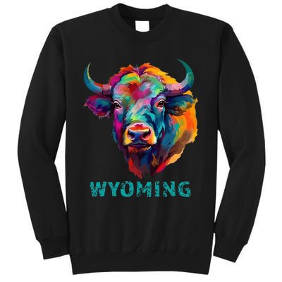 Wyoming American Bison Lover Buffalo For Men Women Souvenir Tall Sweatshirt