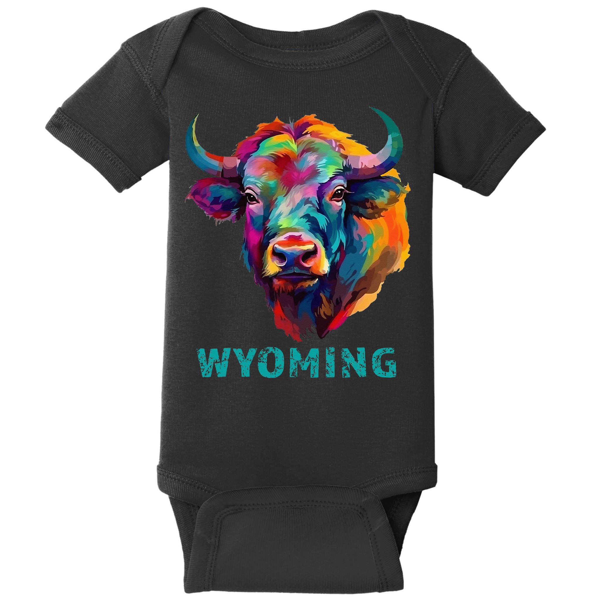 Wyoming American Bison Lover Buffalo For Men Women Souvenir Baby Bodysuit