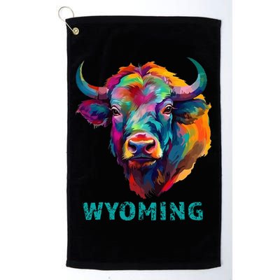 Wyoming American Bison Lover Buffalo For Men Women Souvenir Golf Towel