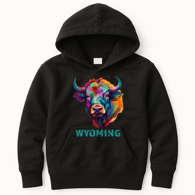 Wyoming American Bison Lover Buffalo For Men Women Souvenir Kids Hoodie