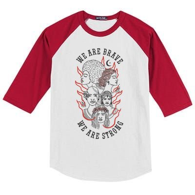 We Are Brave We Are Strong Female Kids Colorblock Raglan Jersey