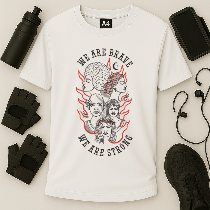 We Are Brave We Are Strong Female Performance Shirt
