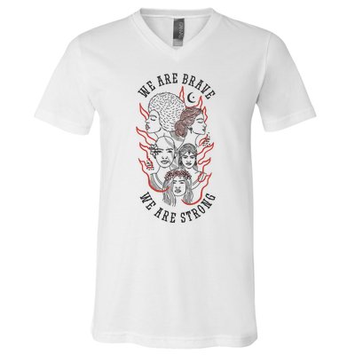 We Are Brave We Are Strong Female V-Neck T-Shirt