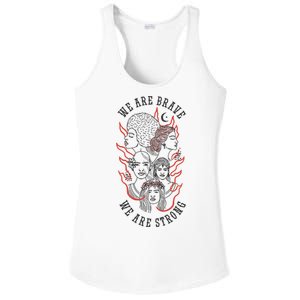 We Are Brave We Are Strong Female Ladies PosiCharge Competitor Racerback Tank