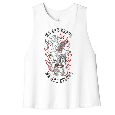 We Are Brave We Are Strong Female Women's Racerback Cropped Tank