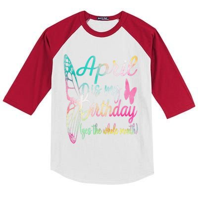 Women April Birthday April Is My Birthday Kids Colorblock Raglan Jersey