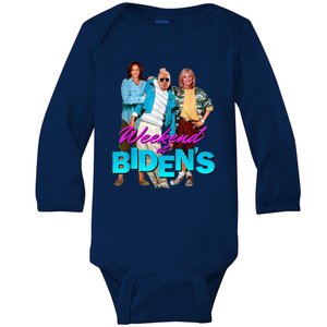 Weekend At Biden's Funny Baby Long Sleeve Bodysuit