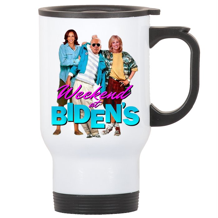 Weekend At Biden's Funny Stainless Steel Travel Mug