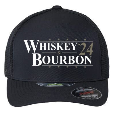 Whiskey And Bourbon 2024 Funny Election Flexfit Unipanel Trucker Cap
