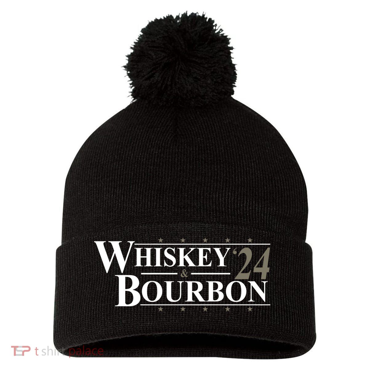 Whiskey And Bourbon 2024 Funny Election Pom Pom 12in Knit Beanie