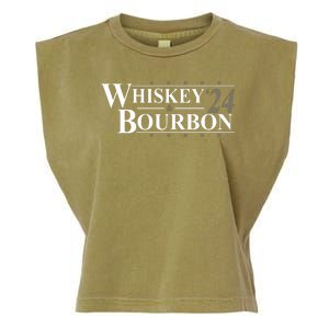 Whiskey And Bourbon 2024 Funny Election Garment-Dyed Women's Muscle Tee