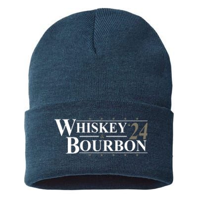 Whiskey And Bourbon 2024 Funny Election Sustainable Knit Beanie