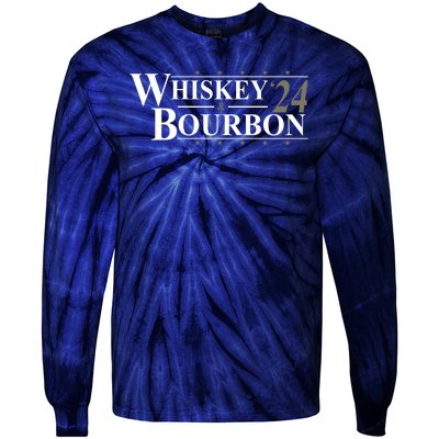 Whiskey And Bourbon 2024 Funny Election Tie-Dye Long Sleeve Shirt