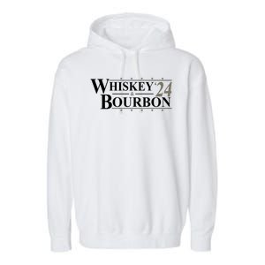 Whiskey And Bourbon 2024 Funny Election Garment-Dyed Fleece Hoodie