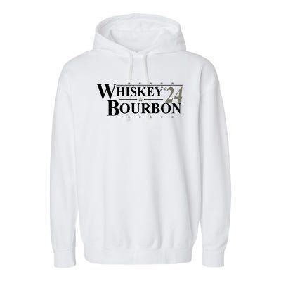 Whiskey And Bourbon 2024 Funny Election Garment-Dyed Fleece Hoodie